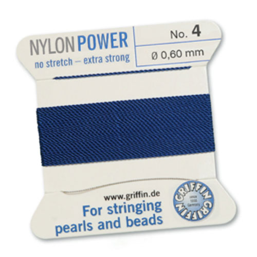 Griffin Nylon Bead Cord Dk Blue 0.6mm - 2m