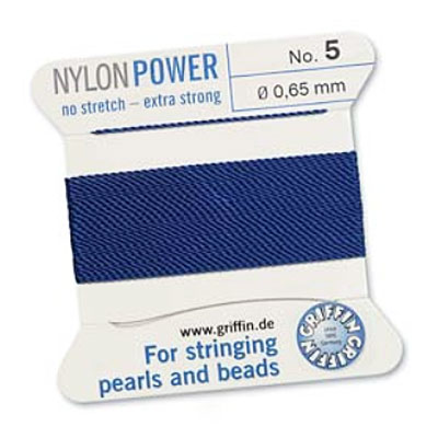 Griffin Nylon Bead Cord Dk Blue 0.65mm - 2m