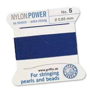 Griffin Nylon Bead Cord Dk Blue 0.65mm - 2m