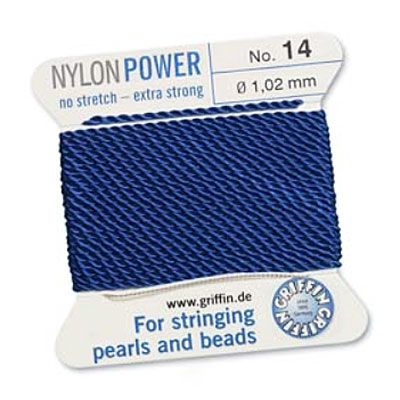 Griffin Nylon Bead Cord Dk Blue 1.02mm - 2m