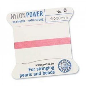 Griffin Nylon Bead Cord Dk Pink 0.3mm - 2m
