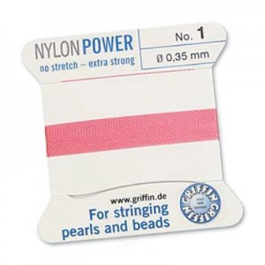 Griffin Nylon Bead Cord Dk Pink 0.35mm - 2m