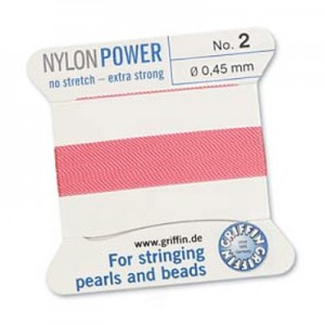 Griffin Nylon Bead Cord Dk Pink 0.45mm - 2m