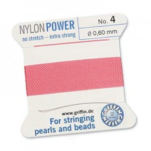 Griffin Nylon Bead Cord Dk Pink 0.6mm - 2m