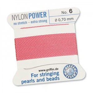 Griffin Nylon Bead Cord Dk Pink 0.7mm - 2m
