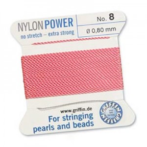 Griffin Nylon Bead Cord Dk Pink 0.8mm - 2m