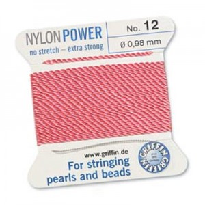 Griffin Nylon Bead Cord Dk Pink 0.98mm - 2m