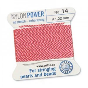 Griffin Nylon Bead Cord Dk Pink 1.02mm - 2m