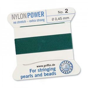 Griffin Nylon Bead Cord Green 0.45mm - 2m