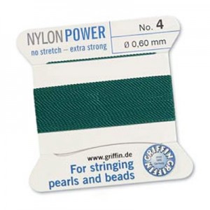 Griffin Nylon Bead Cord Green 0.6mm - 2m