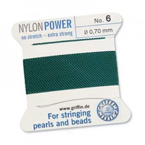 Griffin Nylon Bead Cord Green 0.65mm - 2m