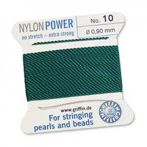 Griffin Nylon Bead Cord Green 0.9mm - 2m