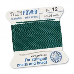 Griffin Nylon Bead Cord Green 0.98mm - 2m