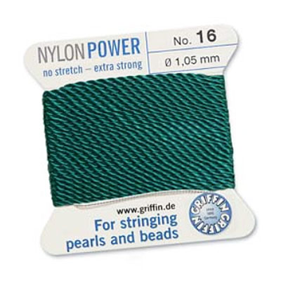 Griffin Nylon Bead Cord Green 1.05mm - 2m