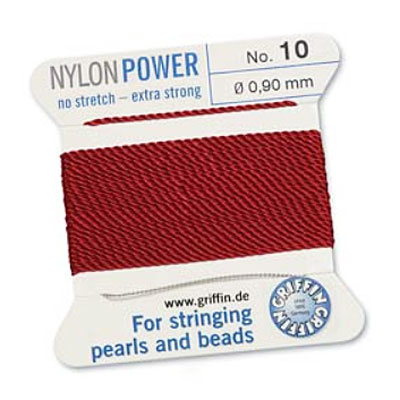 Griffin Nylon Bead Cord Garnet 0.9mm - 2m