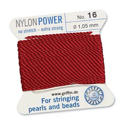 Griffin Nylon Bead Cord Garnet 1.05mm - 2m