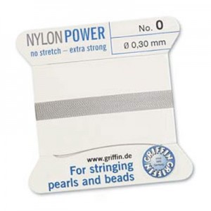 Griffin Nylon Bead Cord Grey 0.3mm - 2m