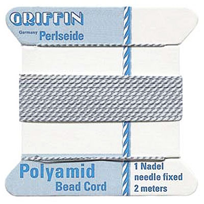 Griffin Nylon Bead Cord Grey 0.45mm - 2m