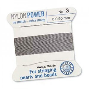 Griffin Nylon Bead Cord Grey 0.5mm - 2m