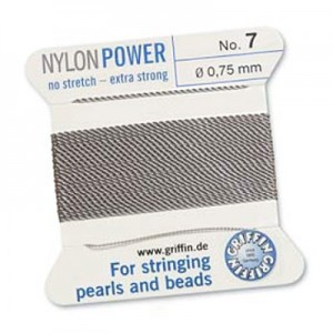 Griffin Nylon Bead Cord Grey 0.75mm - 2m