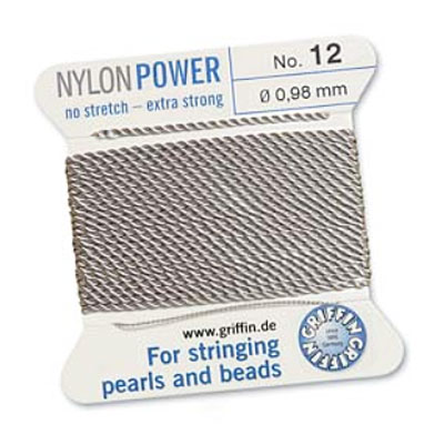 Griffin Nylon Bead Cord Grey 0.98mm - 2m