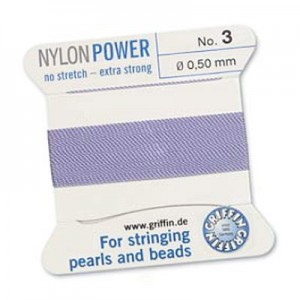 Griffin Nylon Bead Cord Lilac 0.5mm - 2m