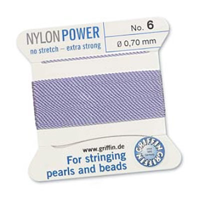 Griffin Nylon Bead Cord Lilac 0.7mm - 2m