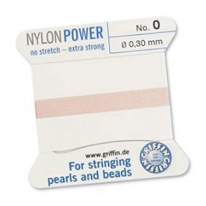 Griffin Nylon Bead Cord Lt Pink 0.3mm - 2m