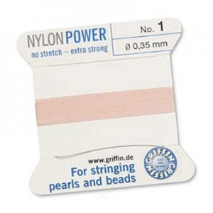 Griffin Nylon Bead Cord Lt Pink 0.35mm - 2m