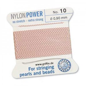Griffin Nylon Bead Cord Lt Pink 0.9mm - 2m
