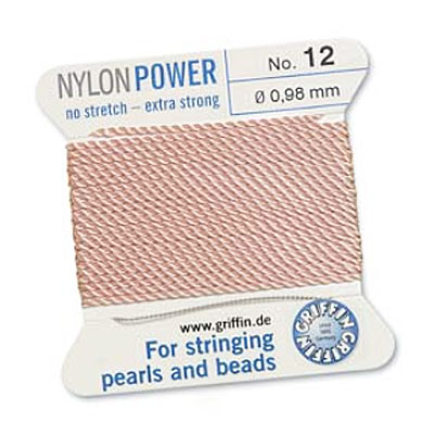 Griffin Nylon Bead Cord Lt Pink 0.98mm - 2m