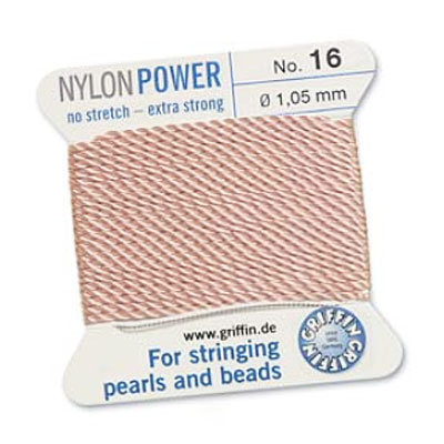 Griffin Nylon Bead Cord Lt Pink 1.05mm - 2m