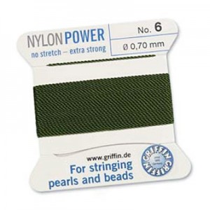 Griffin Nylon Bead Cord Olive 0.7mm - 2m