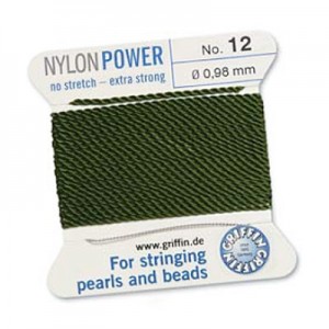 Griffin Nylon Bead Cord Olive 0.98mm - 2m
