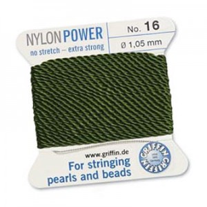 Griffin Nylon Bead Cord Olive 1.05mm - 2m