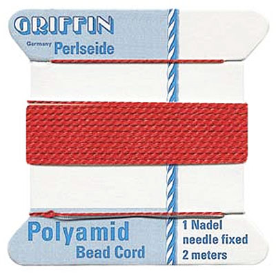 Griffin Nylon Bead Cord Red 0.45mm - 2m