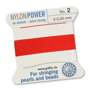 Griffin Nylon Bead Cord Red 0.45mm - 2m
