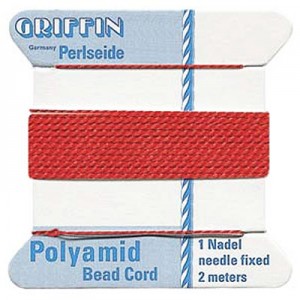 Griffin Nylon Bead Cord Red 0.45mm - 2m