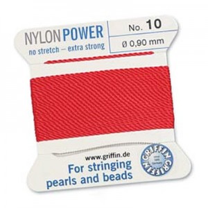 Griffin Nylon Bead Cord Red 0.9mm - 2m