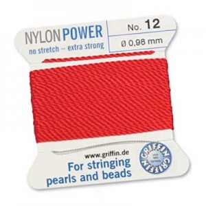 Griffin Nylon Bead Cord Red 0.98mm - 2m