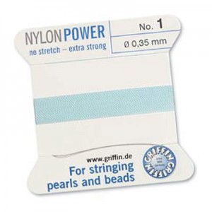 Griffin Nylon Bead Cord Turquoise 0.35mm - 2m