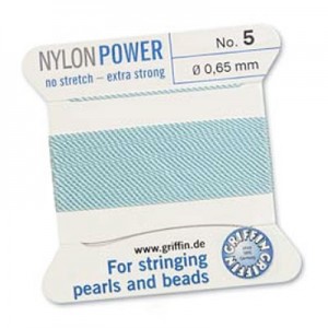 Griffin Nylon Bead Cord Turquoise 0.65mm - 2m