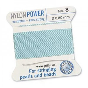 Griffin Nylon Bead Cord Turquoise 0.8mm - 2m