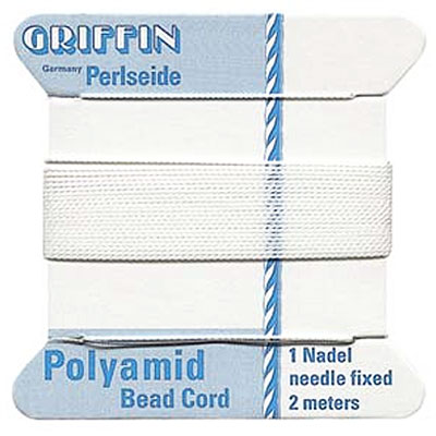 Griffin Nylon Bead Cord White 0.35mm - 2m