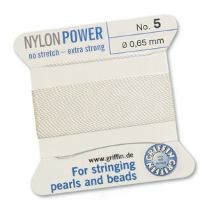 Griffin Nylon Bead Cord White 0.65mm - 2m