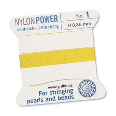 Griffin Nylon Bead Cord Yellow 0.35mm - 2m