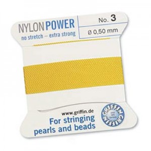 Griffin Nylon Bead Cord Yellow 0.5mm - 2m