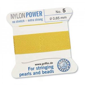 Griffin Nylon Bead Cord Yellow 0.65mm - 2m