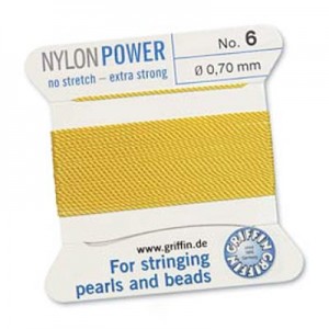 Griffin Nylon Bead Cord Yellow 0.7mm - 2m
