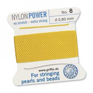 Griffin Nylon Bead Cord Yellow 0.8mm - 2m